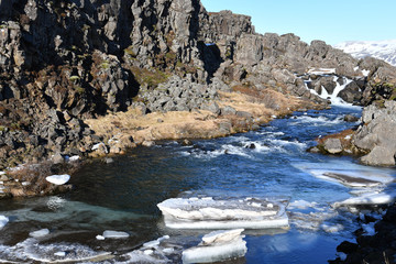 Iceland Golden circle Gja Thingvellir National Park world heritage winter アイスランド ギャウ ゴールデンサークル シンクヴェトリル国立公園 世界遺産