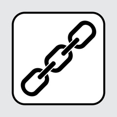 Chain icon. Black silhouette. Vector illustration