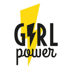 Girl power. Motivational phrase. Feminist quote. Vector illustration