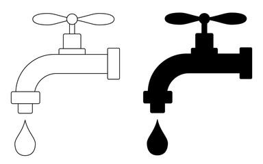 Simple illustration of water tap vector icon for web vector eps 10
