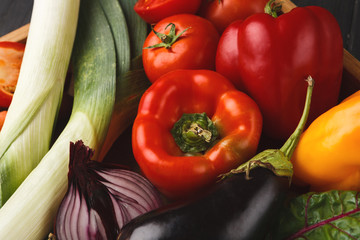 Colorful fresh organic vegetables background