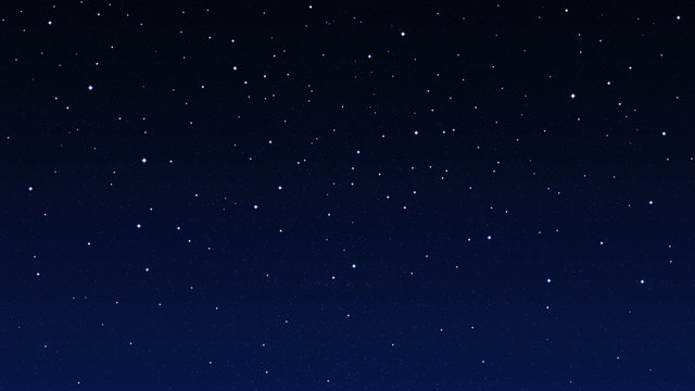 Night starry sky, dark blue space background with stars