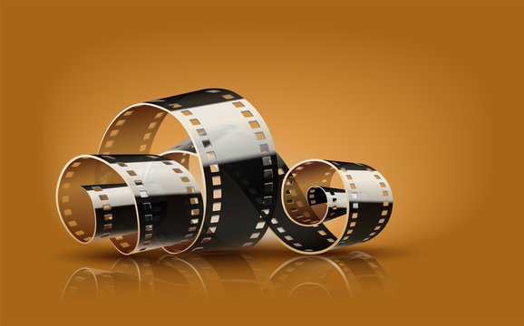 Movie film reel. Cinematography concept for online cinema.