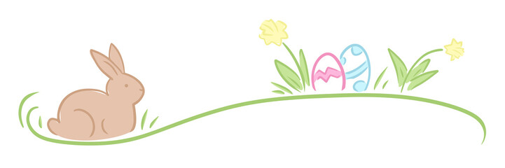 Osterbanner - Linien bunt und eingefärbt