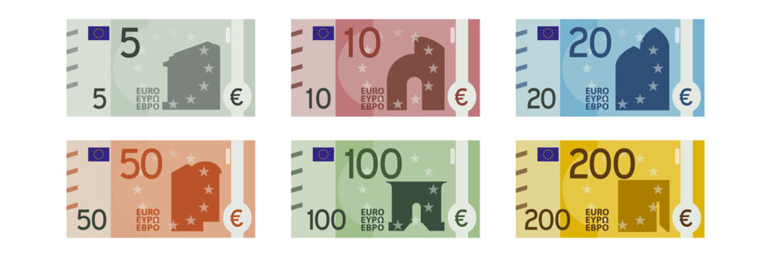 alle Geldscheine - Euro Banknoten - 5 - 10 - 20 - 50 - 100 - 200
