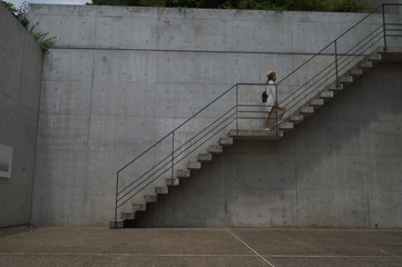 Naoshima, Japan-Aug 12, 2017:The area around the Benesse Art Museum on Naoshima island, incorporating a museum and a hotel, Park, and Beach, plus a restaurant, cafe, and shop open to the public.