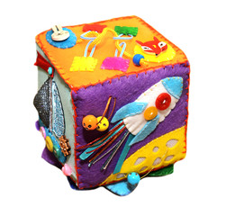 Felt activity developing cube, baby soft sensory toy