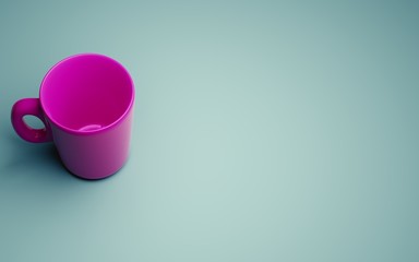 Coffee or Tea Cup pink. 3d render