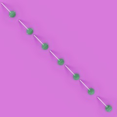 Lollipop Flat lay Minimal concept. Top view. 3d rendering