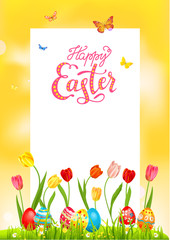 Bright yellow easter card