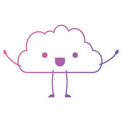 cloud silhouette kawaii character vector illustration design