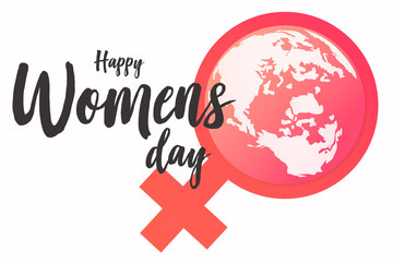 Happy women day and symbol women banner graphic vector