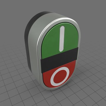 Flat button with on and off symbols