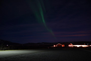Fototapeta na wymiar Iceland Aurora Northern Lights and star near Selfoss