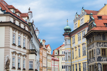 Colorful historical buildings in Prague