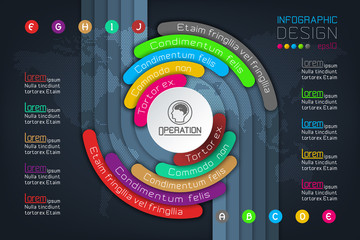 Business Infographics circle origami with shadow style Vector illustration.