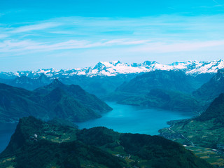 Swiss alps view from mountain Pilatus, Switzerland