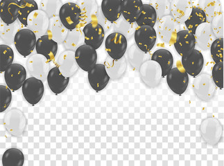 White and black balloons design. Celebration Vector illustration.