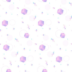 Gradient geometric cubes on white background