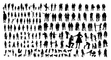 Family vector silhouettes - Powered by Adobe