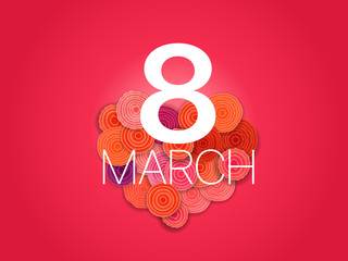 Happy 8th of March. Greeting card layout Vector banner template