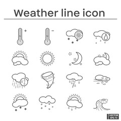 Line icons of weather