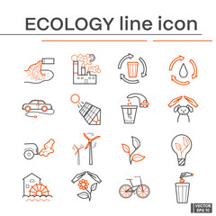 Line icons of ecology