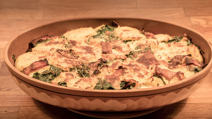 Potato Kake in a typical vintage Slovenian pot