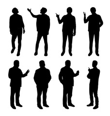 Gesturing man silhouetes