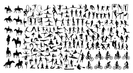 Active people silhouettes
