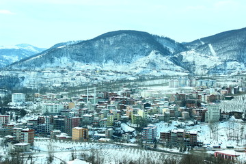 winter and city view