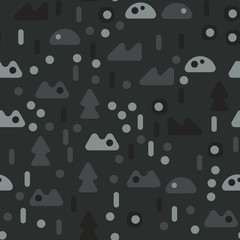 Creatures in the woods seamless pattern. Suitable for screen, print and other media.