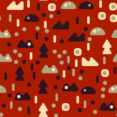 Creatures in the woods seamless pattern. Suitable for screen, print and other media.