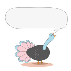 A bird with a speech bubble. Hand drawn elements for your designs dress, poster, card, t-shirt