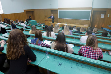 Audience with students at the University.