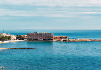Fototapeta na wymiar Residential buildings on the coast Torrevieja. Spain