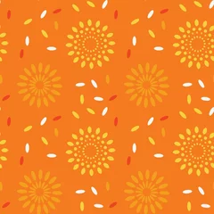 Tapeten Orange Nahtloses Muster der Galaxy-Explosion. Geeignet für Siebdruck, Druck und andere Medien.