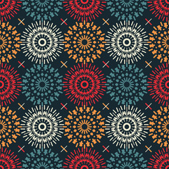 Mechanical flower symmetry seamless pattern. Suitable for screen, print and other media.