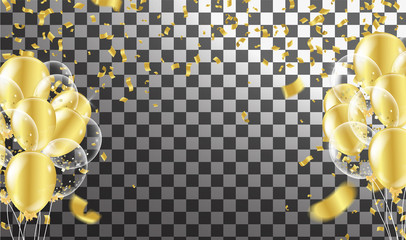 gold balloons and confetti party abstract background party celebration gold confetti.