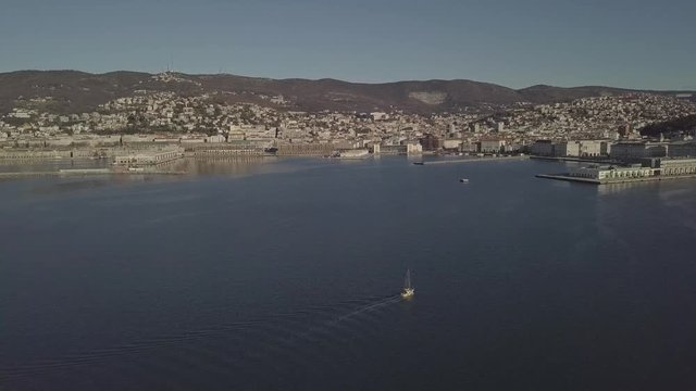 Panorama of Trieste in sunny weather