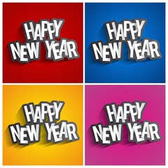 Happy new year celebration greeting card design