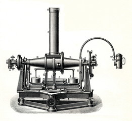 Movable transit instrument from observatory in Kiel (from Meyers Lexikon, 1896, 13/568/569)