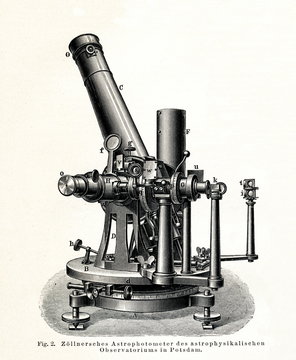 Z&ouml;llner's Photometer at Potsdam Observatory (from Meyers Lexikon, 1896, 13/568/569)