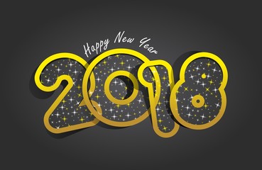 Happy new year celebration greeting card design