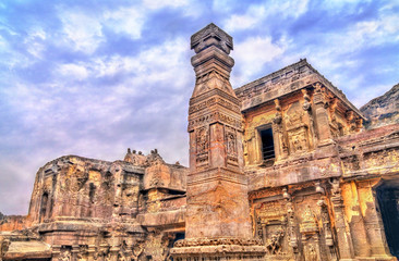 The Kailasa temple, cave 16 in Ellora complex. UNESCO world heritage site in Maharashtra, India