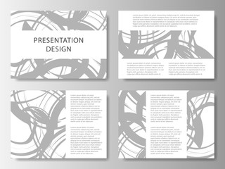 Set of business templates for presentation slides. Colorful design with waves abstract beautiful background. Vector illustration.