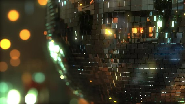 Spinning mirror disco ball