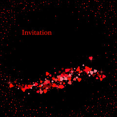 Red hot color light background curve line technology digital lighting art background for text and message design.