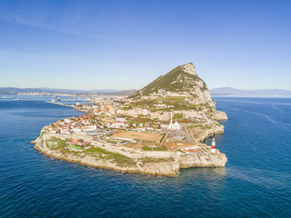 Famous Gibraltar rock on overseas british territory, Iberian Peninsula