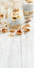 Chia pudding parfait with banana